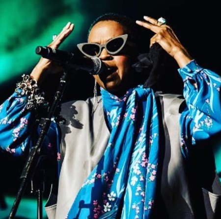 Lauryn Hill during one of her concerts at Radio City Music Hall in 2017.